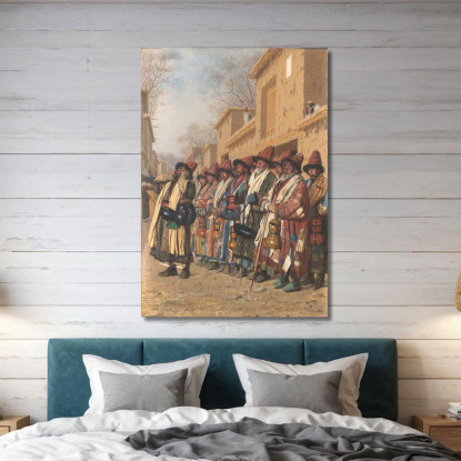 Coro Dei Dervisci Che Chiedono L'Elemosina. Tashkent Vasily Vereshchagin vvr16 quadro stampato su tela