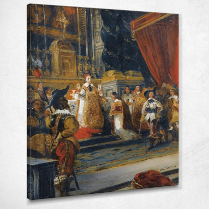 Il Cardinale Richelieu Mentre Celebra La Messa Nella Cappella Del Palais Royal Eugène Delacroix edx66 quadro stampato su tela