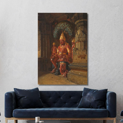 Statua Di Vishnu Al Tempio Di Indra A Ellora Vasily Vereshchagin vvr51 quadro stampato su tela
