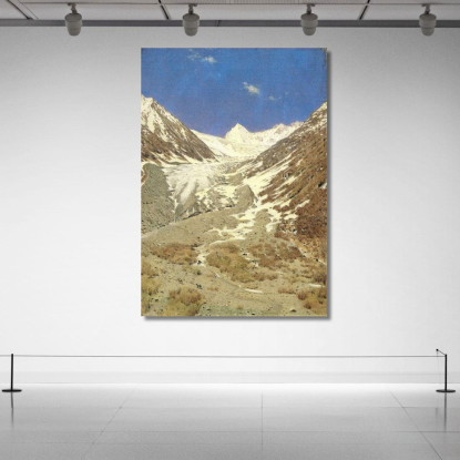 Il Ghiacciaio Sulla Strada Dal Kashmir Al Ladakh Studio Vasily Vereshchagin vvr61 quadro stampato su tela