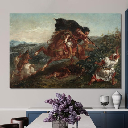 La Lotta Eugène Delacroix edx67 quadro stampato su tela