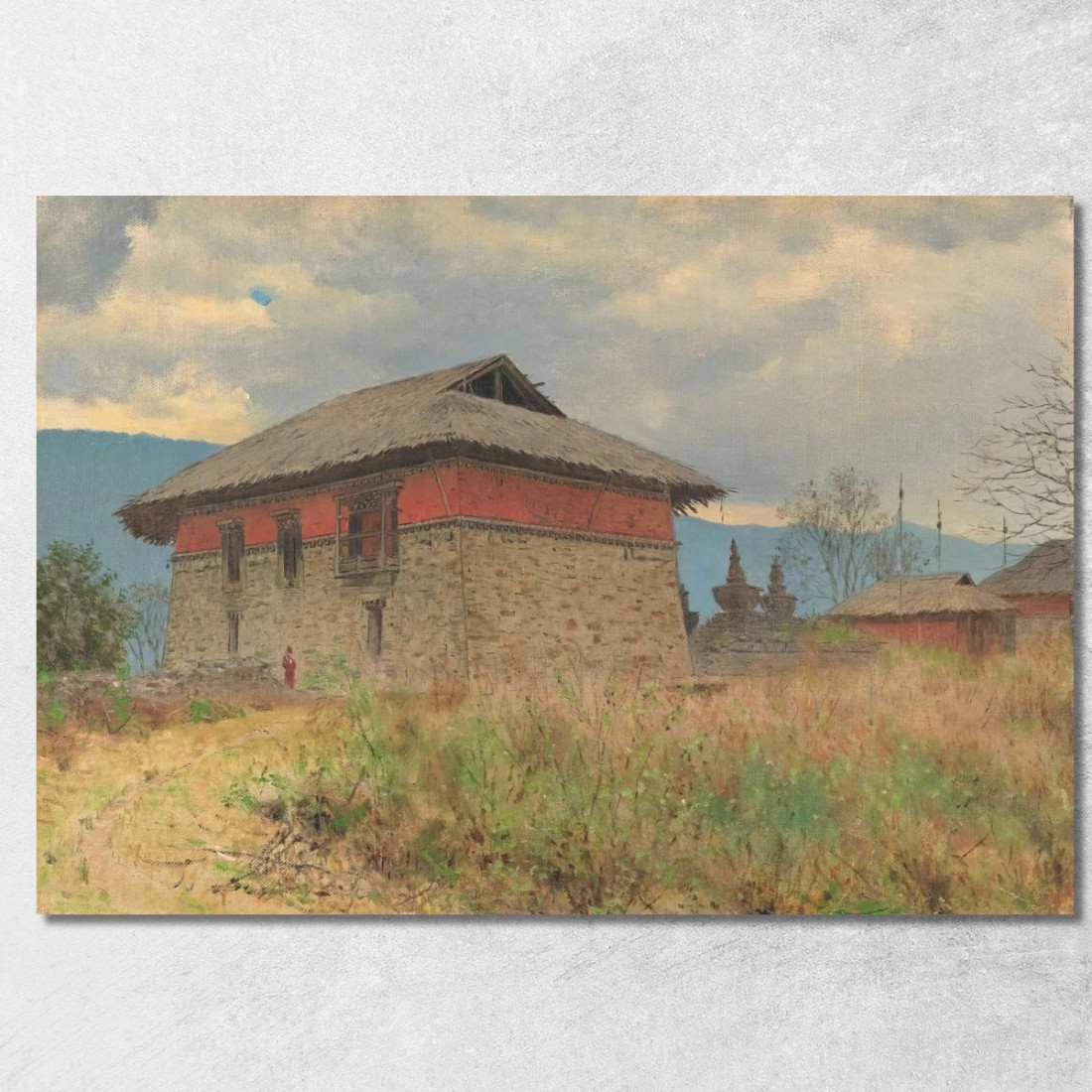 Il Tempio Principale Del Monastero Di Tassiding. Sikkim Vasily Vereshchagin vvr62 quadro stampato su tela Il Tempio Principale Del Monastero Di Tassiding. Sikkim Vasily Vereshchagin vvr62 quadro stampato su tela