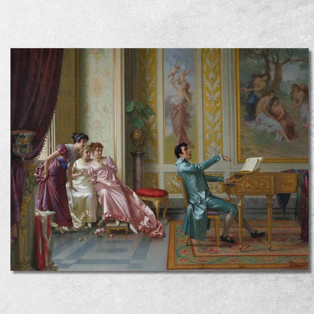 La Romanza Preferita Vittorio Reggianini vrg13 quadro stampato su tela La Romanza Preferita Vittorio Reggianini vrg13 quadro stampato su tela