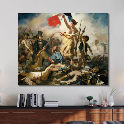 La Libertà Che Guida Il Popolo Eugène Delacroix edx70 quadro stampato su tela