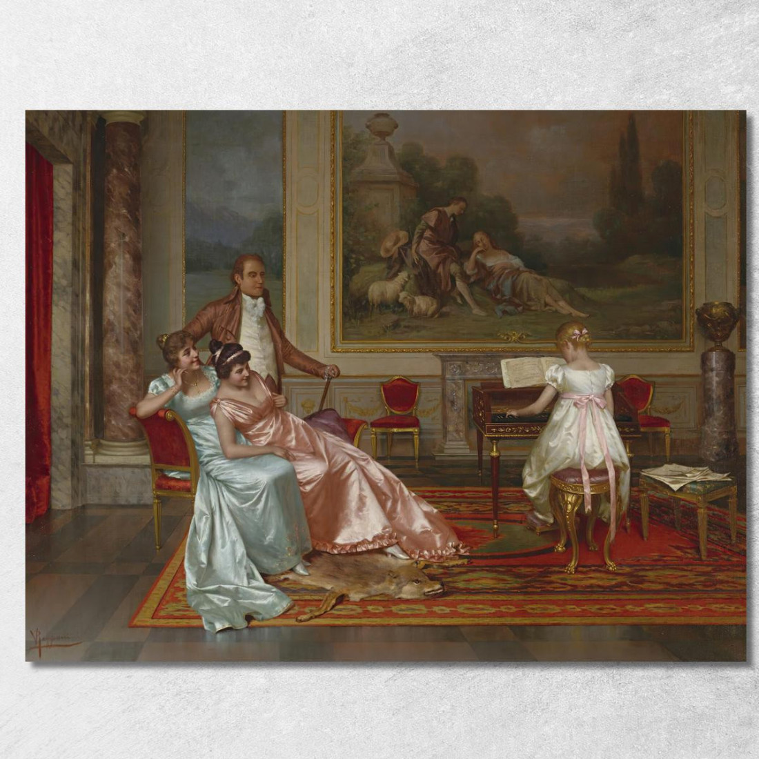 Il Recital Di Pianoforte Vittorio Reggianini vrg20 quadro stampato su tela Il Recital Di Pianoforte Vittorio Reggianini vrg20 quadro stampato su tela