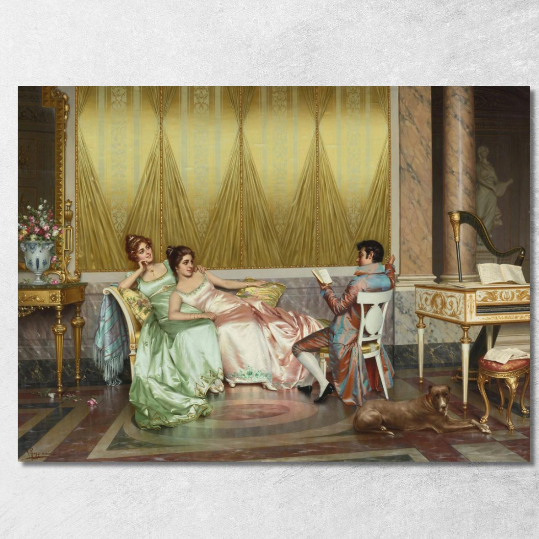 La Lettura Della Poesia Vittorio Reggianini vrg22 quadro stampato su tela La Lettura Della Poesia Vittorio Reggianini vrg22 quadro stampato su tela