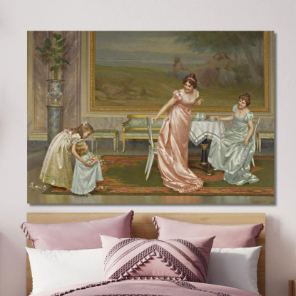 Il Tea Party Vittorio Reggianini vrg27 quadro stampato su tela
