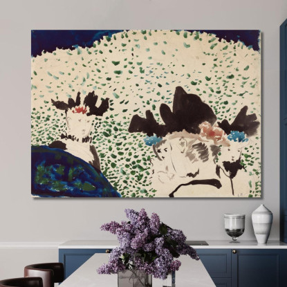 Quattro Signore Con Cappelli Fantasiosi Édouard Vuillard evu31 quadro stampato su tela