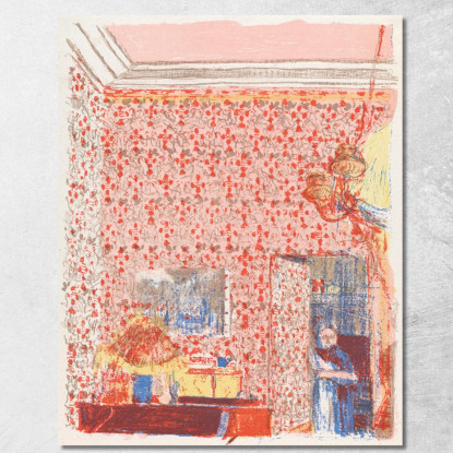 Interno Con Tendaggi Rosa I Édouard Vuillard evu33 quadro stampato su tela