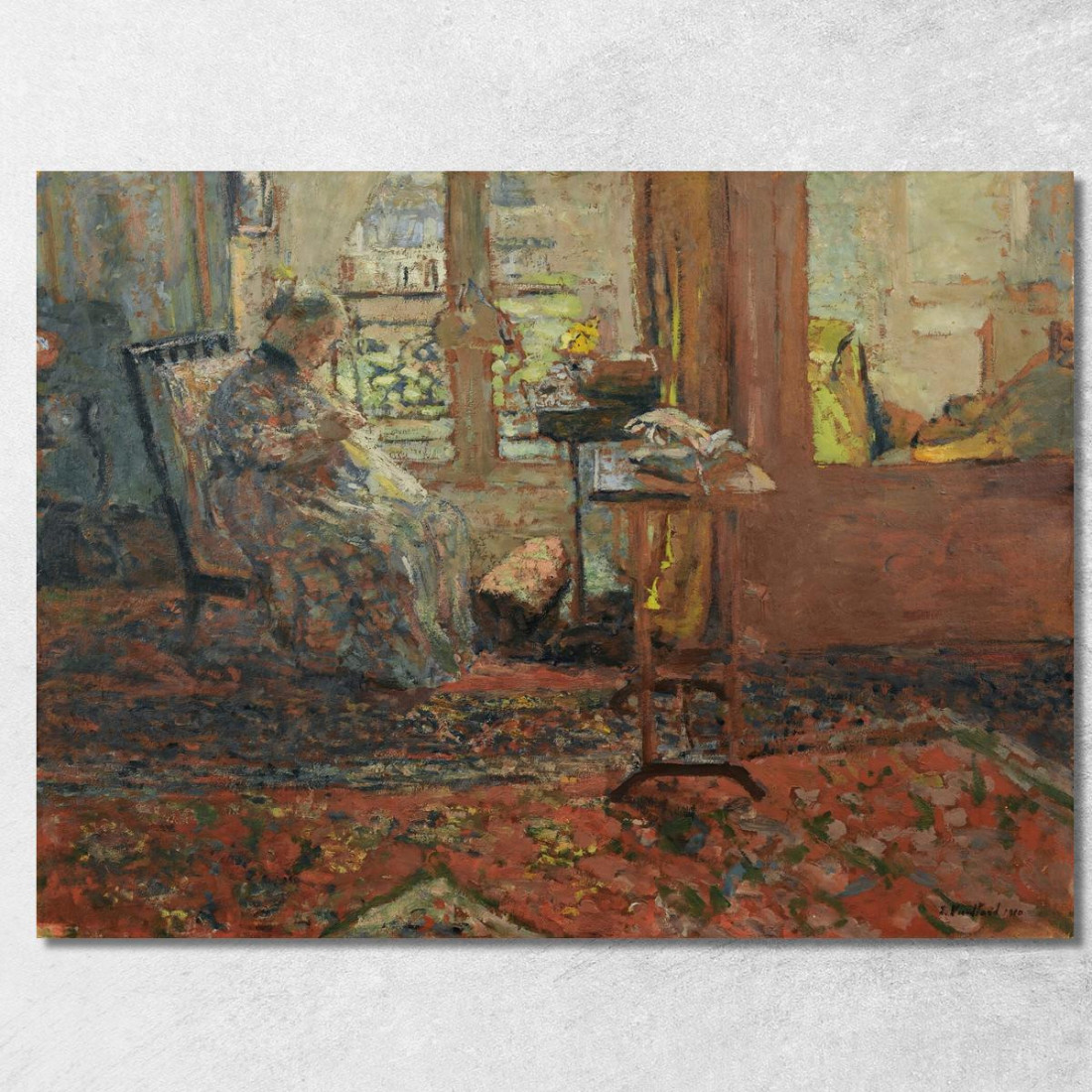 La Sarta Davanti Alla Finestra Édouard Vuillard evu47 quadro stampato su tela La Sarta Davanti Alla Finestra Édouard Vuillard evu47 quadro stampato su tela