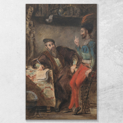 Mefistofele Appare A Faust Eugène Delacroix edx83 quadro stampato su tela
