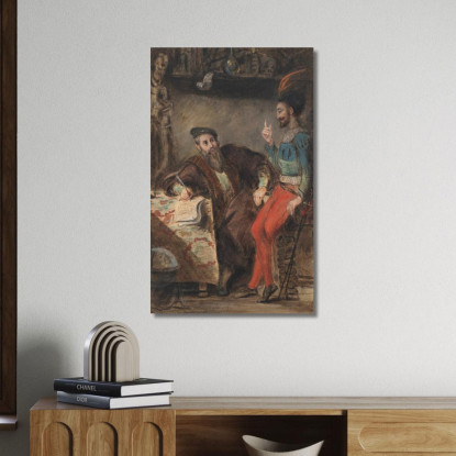 Mefistofele Appare A Faust Eugène Delacroix edx83 quadro stampato su tela