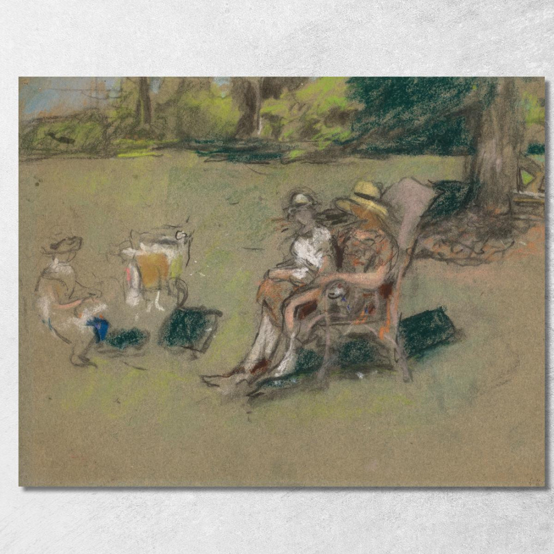 Madame Henri Kapferer E I Suoi Figli Édouard Vuillard evu99 quadro stampato su tela Madame Henri Kapferer E I Suoi Figli Édouard Vuillard evu99 quadro stampato su tela