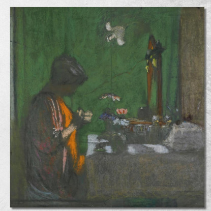 Madame Hessel Nel Suo Camerino Édouard Vuillard evu103 quadro stampato su tela