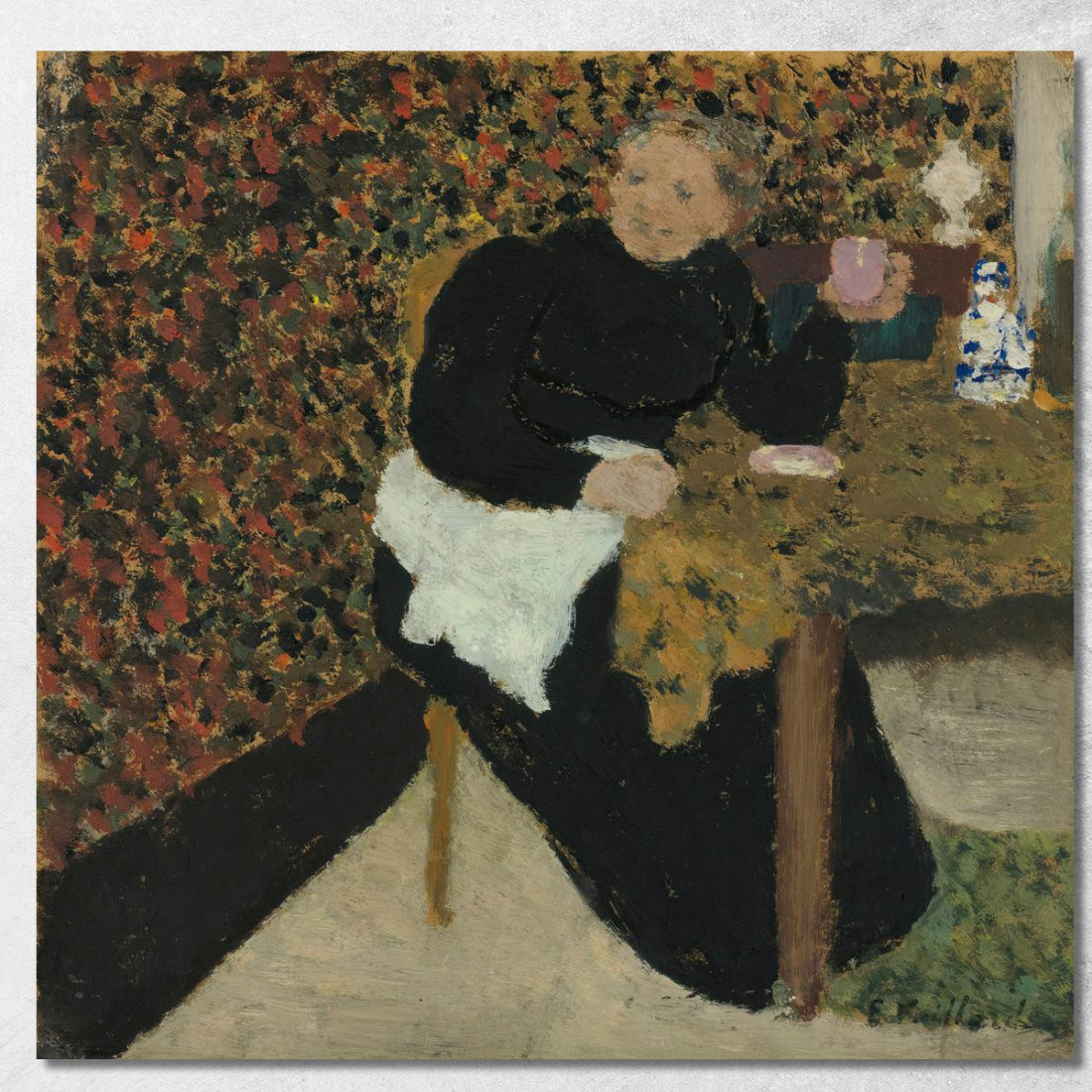 Madame Vuillard Con Una Tazza Rosa Édouard Vuillard evu114 quadro stampato su tela Madame Vuillard Con Una Tazza Rosa Édouard Vuillard evu114 quadro stampato su tela