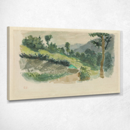 Sentiero Sul Fianco Di Una Montagna Eaux-Bonnes Nei Pirenei Eugène Delacroix edx88 quadro stampato su tela