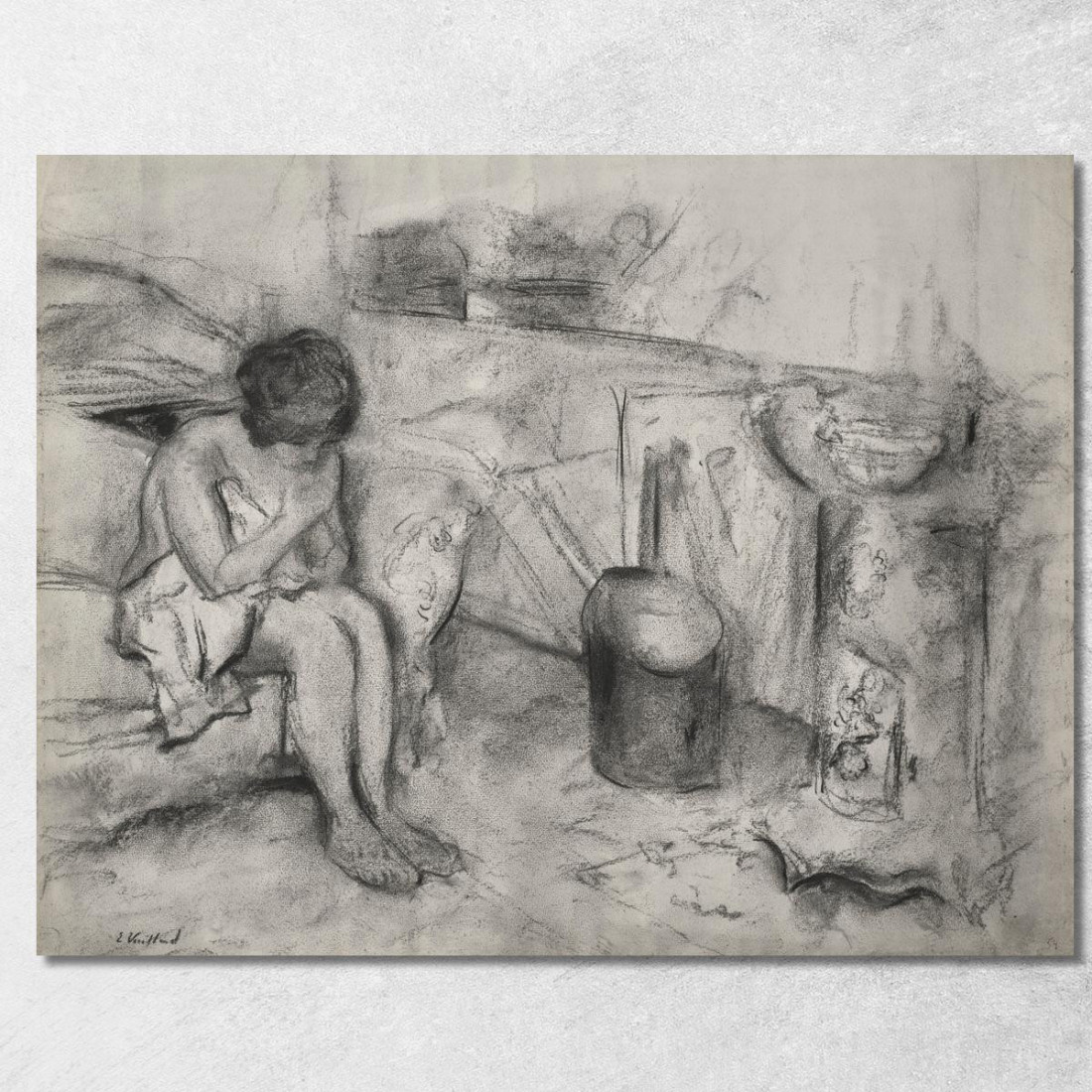 Nudo Seduto In Officina Édouard Vuillard evu126 quadro stampato su tela Nudo Seduto In Officina Édouard Vuillard evu126 quadro stampato su tela