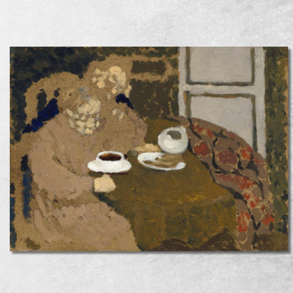 Due Donne Che Bevono Caffè Édouard Vuillard evu171 quadro stampato su tela