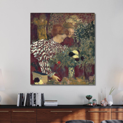 Donna In Abito A Righe Édouard Vuillard evu175 quadro stampato su tela