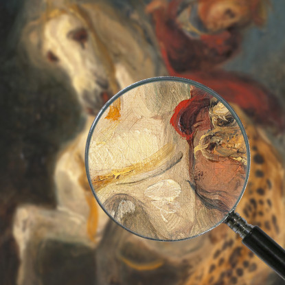 Cavaliere Attaccato Da Un Giaguaro Eugène Delacroix edx99 quadro stampato su tela
