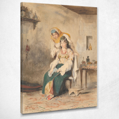 Saada La Moglie Di Abraham Ben-Chimol E Préciada Una Delle Loro Figlie Eugène Delacroix edx101 quadro stampato su tela