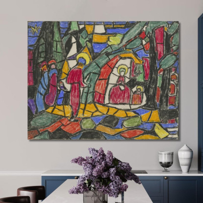 La Natività Adolf Hölzel ahl46 quadro stampato su tela