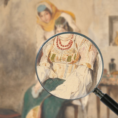 Saada La Moglie Di Abraham Ben-Chimol E Préciada Una Delle Loro Figlie Eugène Delacroix edx101 quadro stampato su tela