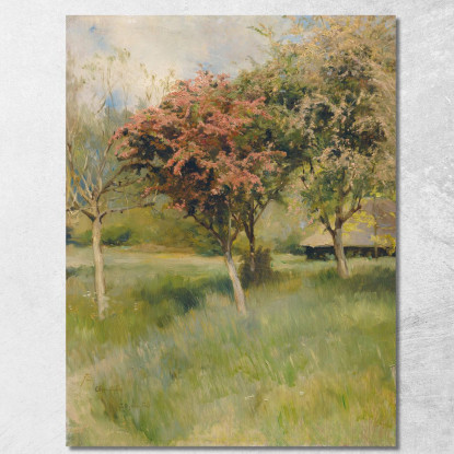 Biancospino In Fiore Vista Da Chantilly Albert Edelfelt aed8 quadro stampato su tela