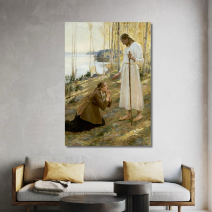 Cristo E Maria Maddalena Albert Edelfelt aed13 quadro stampato su tela