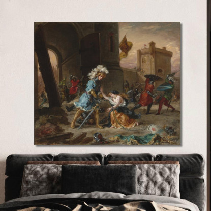 Scena Dal Romanzo Di Amadis De Gaule Eugène Delacroix edx104 quadro stampato su tela
