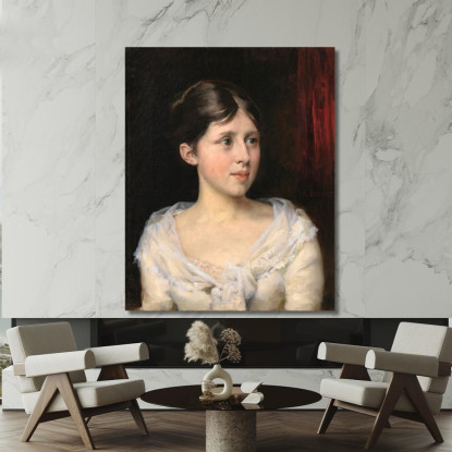 Ragazza In Abito Bianco Albert Edelfelt aed31 quadro stampato su tela