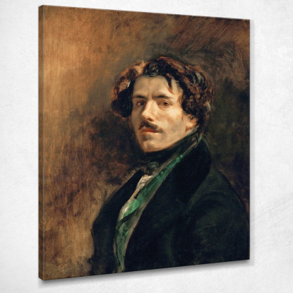 Autoritratto Con Gilet Verde Eugène Delacroix edx106 quadro stampato su tela