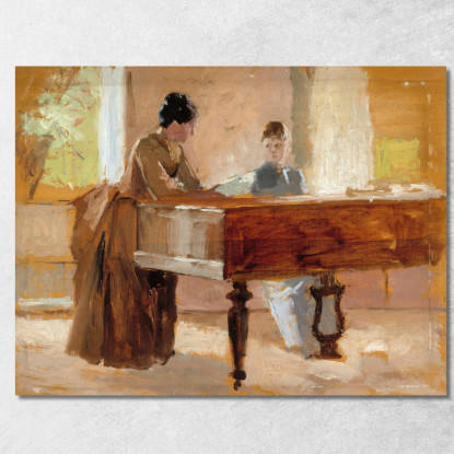 Nel Salotto Di Haikko Studio Per Una Vecchia Melodia Albert Edelfelt aed39 quadro stampato su tela