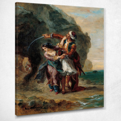 Selim E Zuleika Eugène Delacroix edx107 quadro stampato su tela