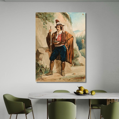 Bandito Italiano Albert Edelfelt aed45 quadro stampato su tela