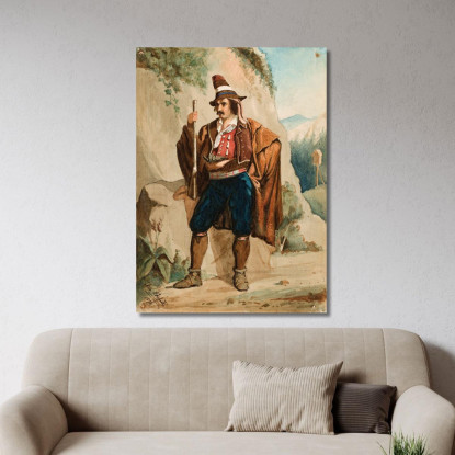 Bandito Italiano Albert Edelfelt aed45 quadro stampato su tela