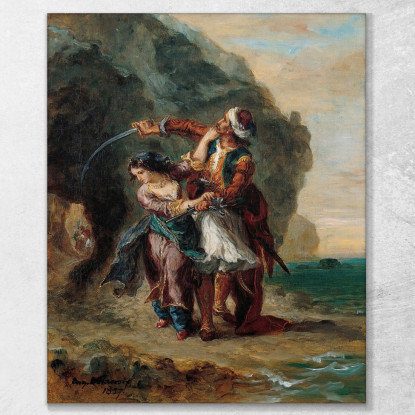 Selim E Zuleika Eugène Delacroix edx107 quadro stampato su tela