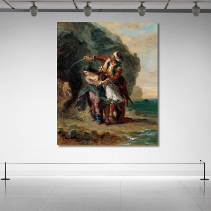 Selim E Zuleika Eugène Delacroix edx107 quadro stampato su tela