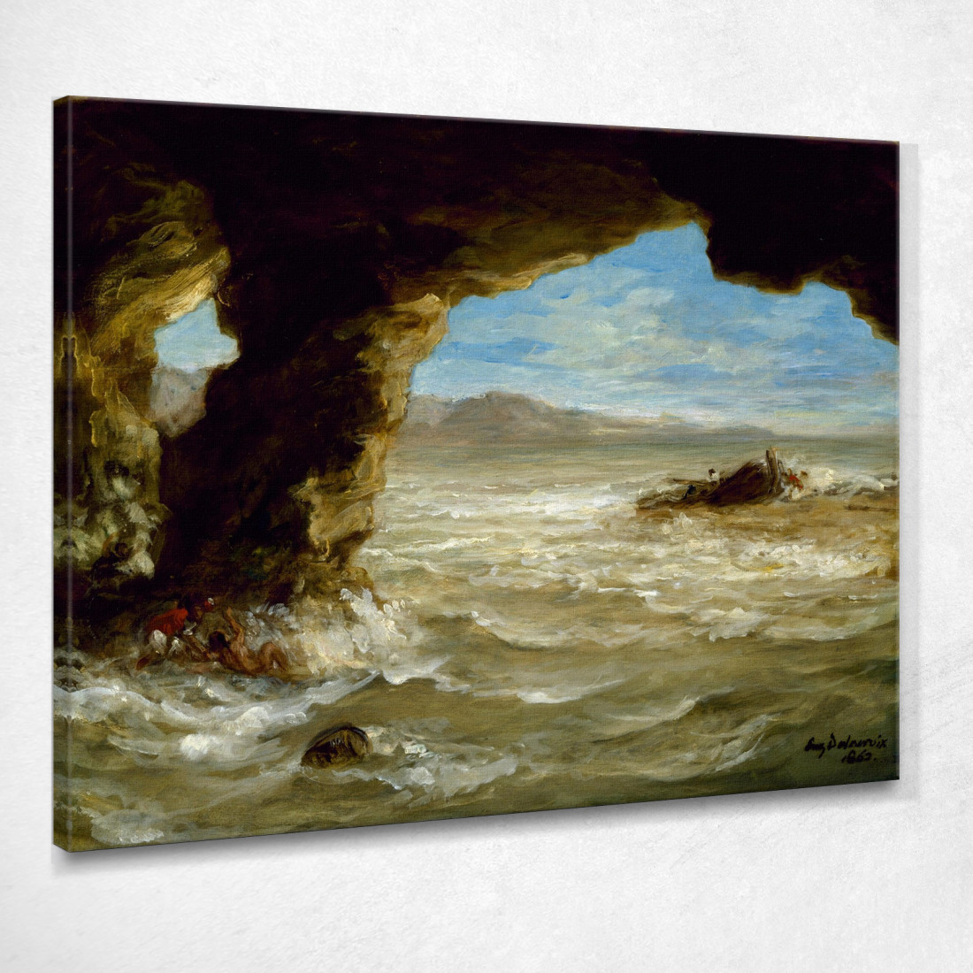 Naufragio Sulla Costa Eugène Delacroix edx108 quadro stampato su tela Naufragio Sulla Costa Eugène Delacroix edx108 quadro stampato su tela