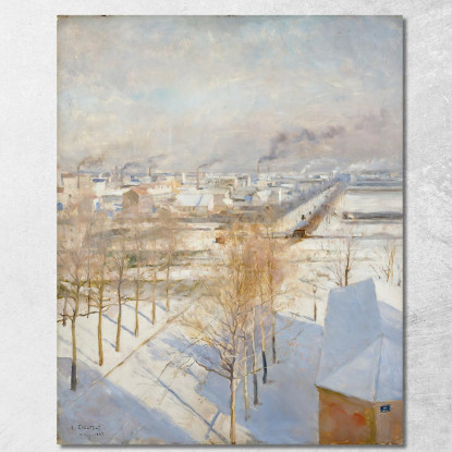 Parigi Nella Neve Albert Edelfelt aed71 quadro stampato su tela