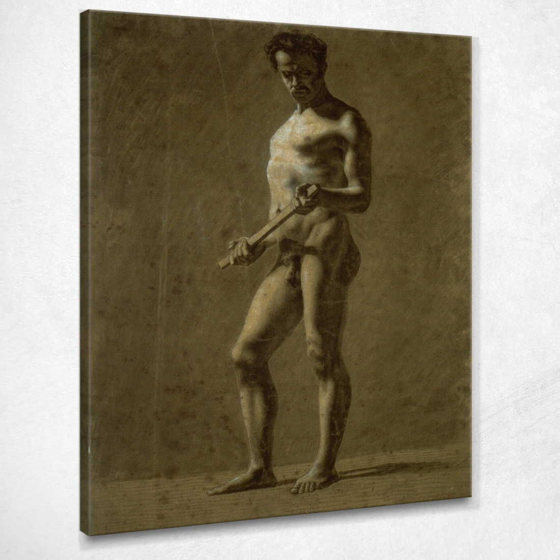 Nudo Maschile Accademico In Piedi Eugène Delacroix edx111 quadro stampato su tela Nudo Maschile Accademico In Piedi Eugène Delacroix edx111 quadro stampato su tela