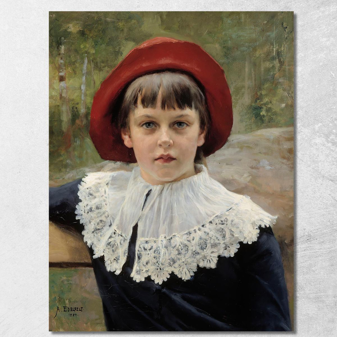 Ritratto Della Sorella Dell'Artista Berta Edelfelt Albert Edelfelt aed91 quadro stampato su tela