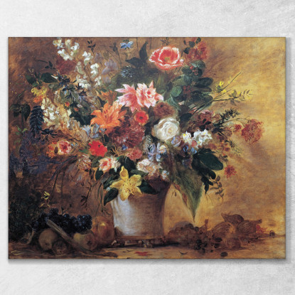 Natura Morta Con Fiori Eugène Delacroix edx113 quadro stampato su tela