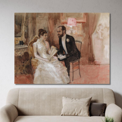 Scena Al Ballo Albert Edelfelt aed106 quadro stampato su tela