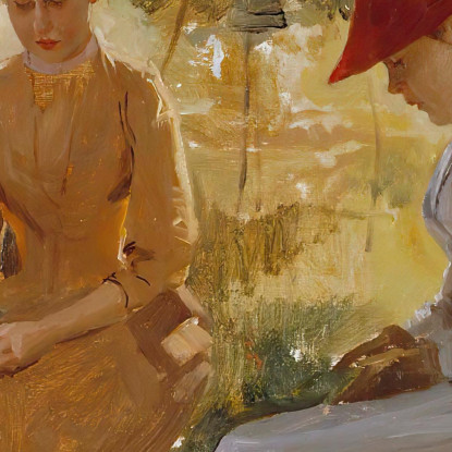 Le Sorelle Dell'Artista Annie E Berta Legano Ghirlande Albert Edelfelt aed125 quadro stampato su tela