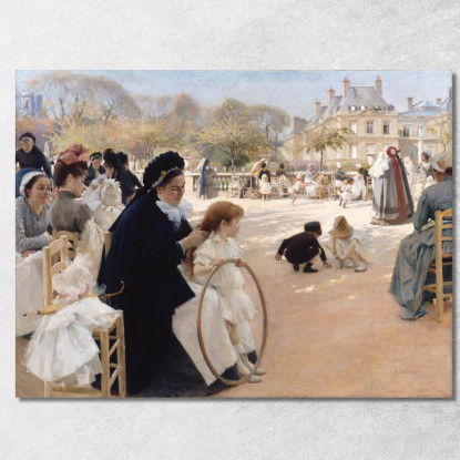 I Giardini Del Lussemburgo Parigi 1887 Albert Edelfelt aed133 quadro stampato su tela