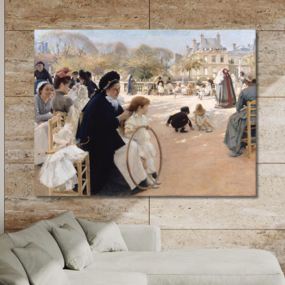 I Giardini Del Lussemburgo Parigi 1887 Albert Edelfelt aed133 quadro stampato su tela