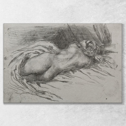 Studio Di Una Donna Vista Di Spalle Eugène Delacroix edx118 quadro stampato su tela