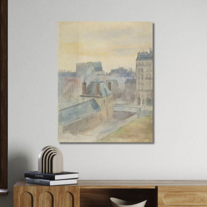 Vista Dello Studio Dell'Artista A Parigi Albert Edelfelt aed144 quadro stampato su tela