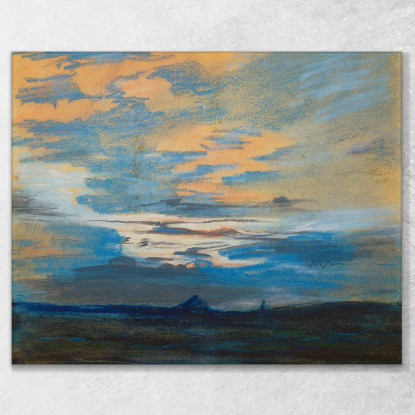 Tramonto 2 Eugène Delacroix edx120 quadro stampato su tela